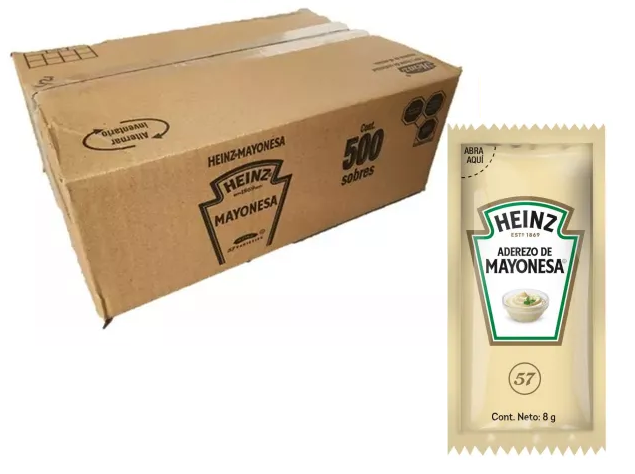 ADEREZO MAYONESA HEINZ EN SOBRES 500pza / 8g