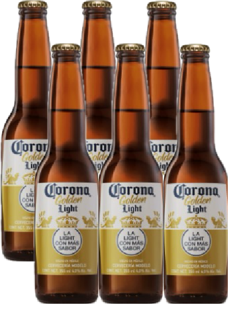 CORONA GOLDEN LIGHT BOTELLA 355ml 6PACK