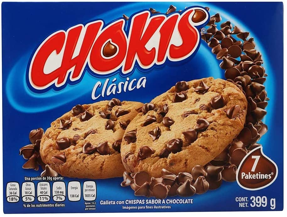 Caja de galletas con chispas de chocolate